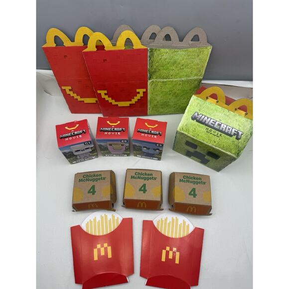 Minecraft Movie McDonalds Kid Happy Meal Toys w/3 Empty Boxes, 3 toys*READ.. - Picture 2 of 5